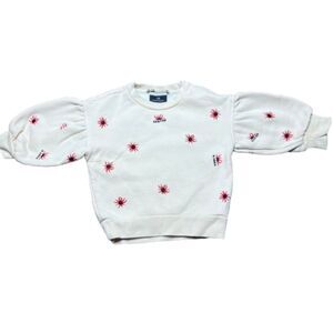Scotch & Soda R'Belle Kids Puff Sleeve w/ Red Embroidered Sweatshirt Size 4T